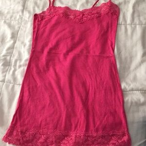 Pink spaghetti strap